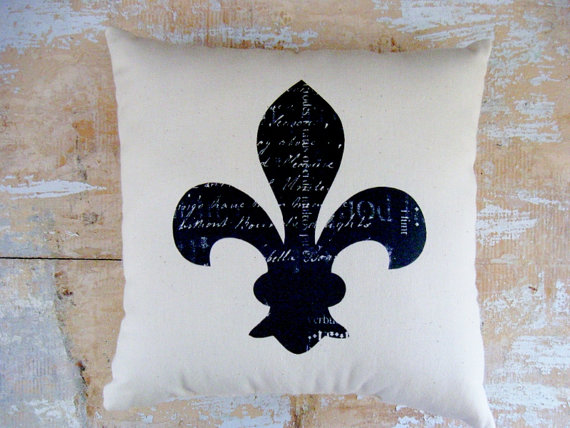 Fleur De Lis Pillow, French , Paris Decor, French Country Home, Cottage Decor